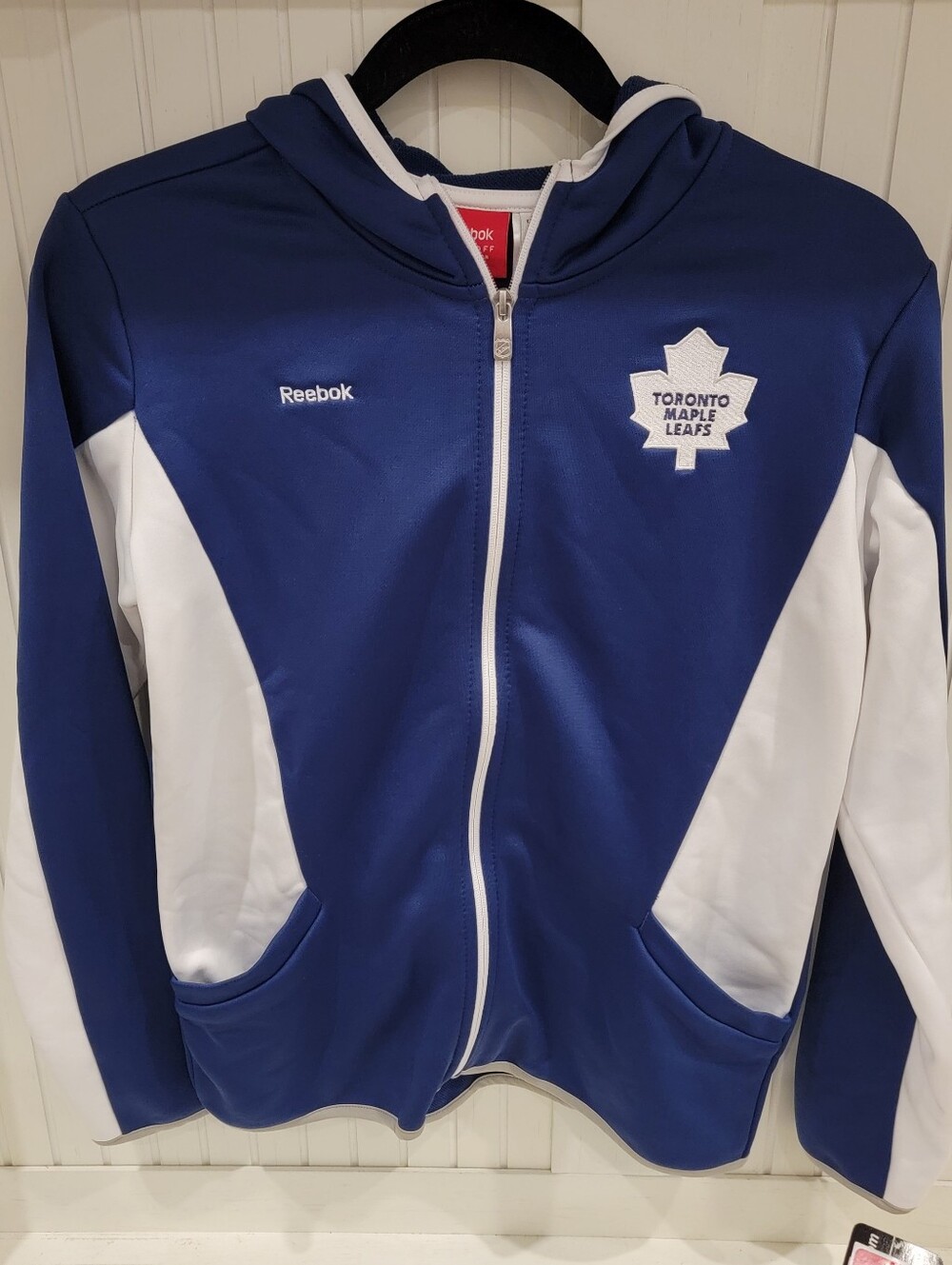 Reebok Youth Toronto Maple Leafs Blue & White Hooded Zip Sweater